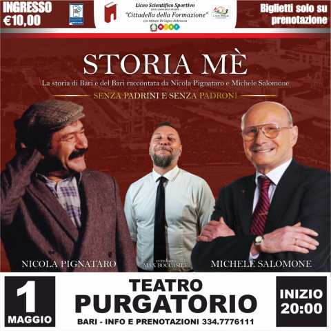 Bari, ''Storia m'': Nicola Pignataro e Michele Salomone raccontano la storia del Bari